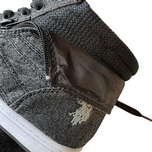 US POLO ASSN SNEAKERS HIGH TOPS SHOES RUBBER SOLE MILA4 ZIP LACE UP SZ 6 - Picture 11 of 11